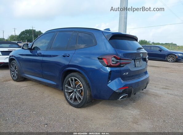 5UX43DP08N9K59472 2022 BMW X3 Blue Trasero izquierdo