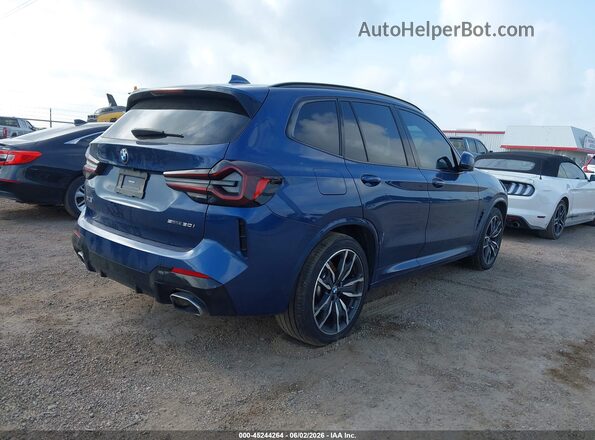 5UX43DP08N9K59472 2022 BMW X3 Blue Trasero derecho