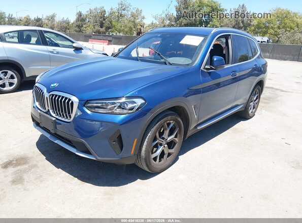 5UX43DP08P9P14503 2023 BMW X3 Blue Передня ліва чверть