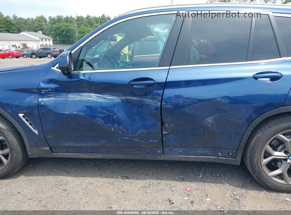 5UX53DP01N9K41450 2022 BMW X3 Blue Вид спереду