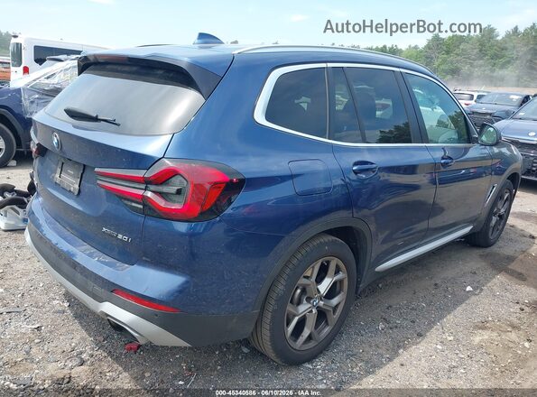 5UX53DP01N9K41450 2022 BMW X3 Blue Задня права чверть