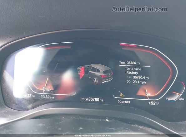 5UX53DP01N9K41450 2022 BMW X3 Blue Вид задніх сидінь
