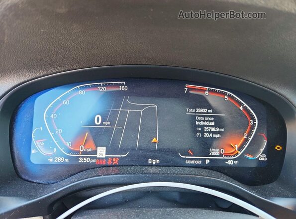 5UX53DP01N9K97680 2022 BMW X3 Black Widok zestawu wskaźników