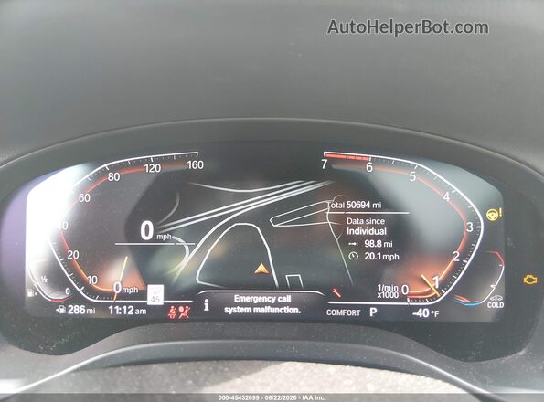 5UX53DP01N9L25672 2022 BMW X3 White Հետևի նստատեղերի տեսք