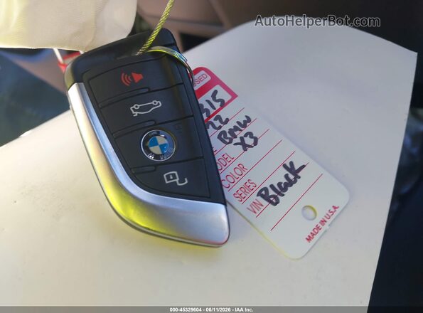 5UX53DP01N9M15355 2022 BMW X3 Black Առջևի վահանակի տեսք