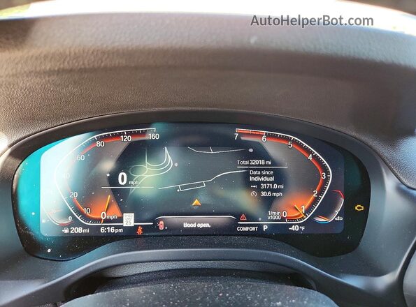 5UX53DP01P9S00089 2023 BMW X3 White Instrument cluster view
