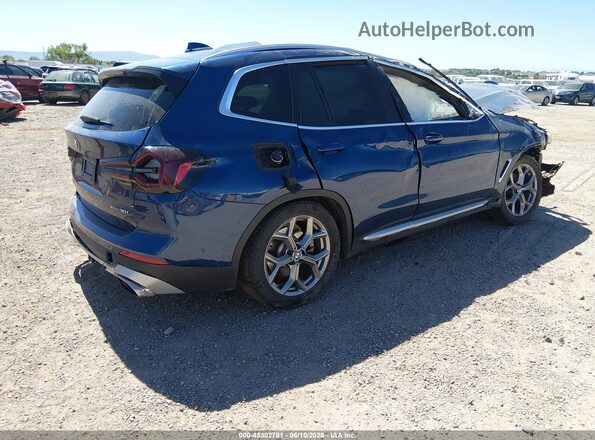 5UX53DP01R9V52351 2024 BMW X3 Blue Задня права чверть