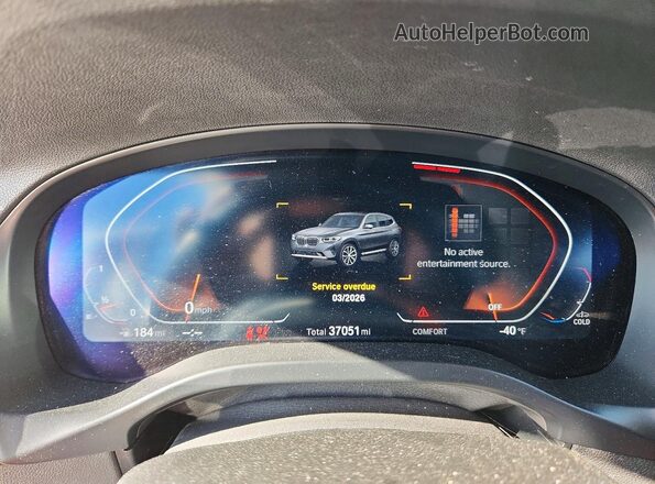 5UX53DP02P9S09481 2023 BMW X3 Charcoal Instrument cluster view