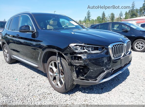 5UX53DP03N9J53760 2022 BMW X3 Black Widok z przodu