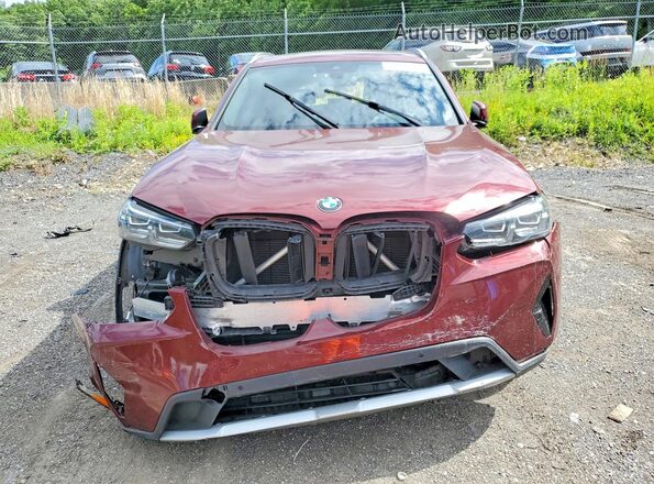 5UX53DP03N9L62156 2022 BMW X3 Burgundy წინა ხედი