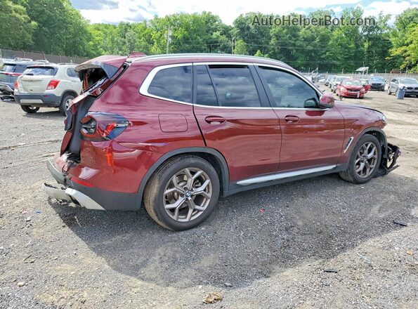 5UX53DP03N9L62156 2022 BMW X3 Burgundy უკანა მარჯვენა