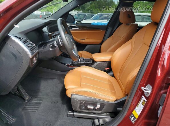 5UX53DP03N9L62156 2022 BMW X3 Burgundy წინა სალონის ხედი
