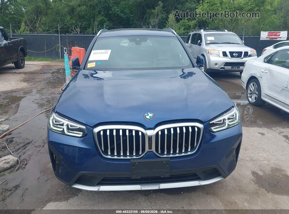 5UX53DP03P9S64280 2023 BMW X3 Blue ხელსაწყოთა პანელის ხედი