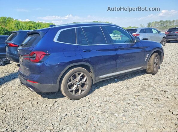 5UX53DP04N9M86694 2022 BMW X3 Blue Tył prawy