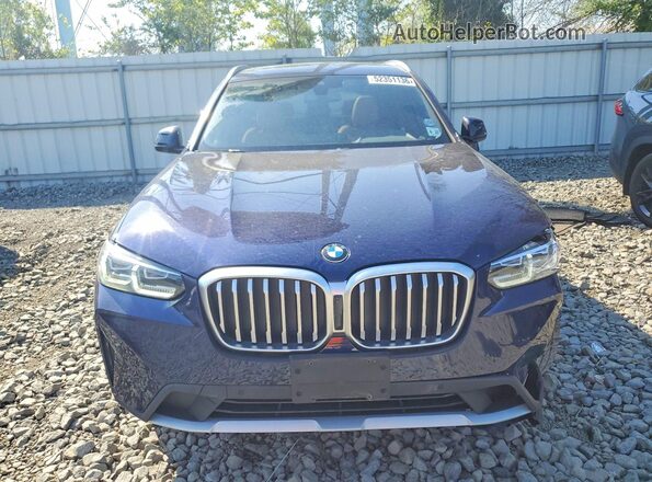 5UX53DP04N9M86694 2022 BMW X3 Blue Widok z przodu