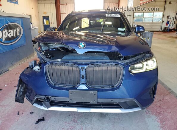 5UX53DP05N9M40050 2022 BMW X3 Blue წინა ხედი