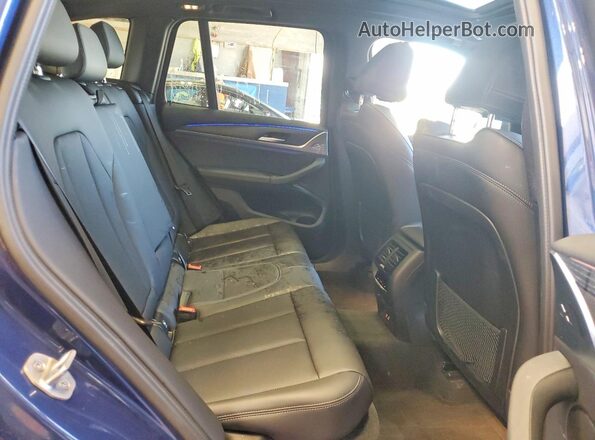 5UX53DP05N9M40050 2022 BMW X3 Blue უკანა სავარძლების ხედი
