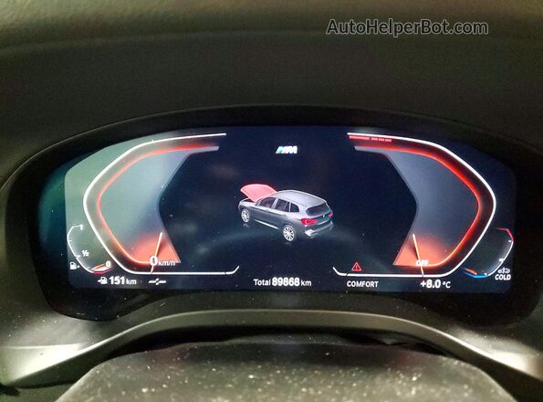 5UX53DP05P9P70371 2023 BMW X3 Black Instrument cluster view