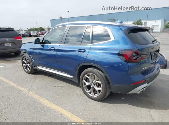 5UX53DP09N9J63466 2022 BMW X3 Blue Tył lewy