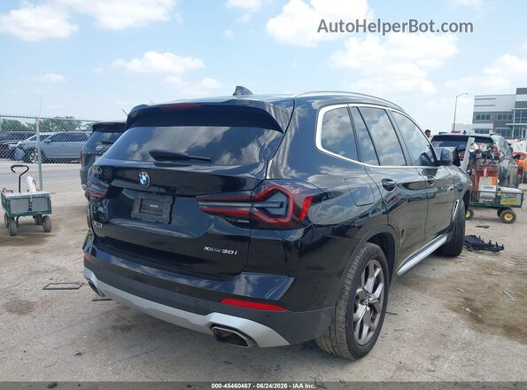 5UX53DP0XN9L80086 2022 BMW X3 Black Задня права чверть