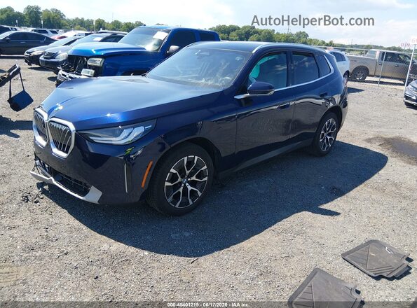 5UX53GP03S9Y63867 2025 BMW X3 Blue წინა მარცხენა ხედი სამი მეოთხედიდან