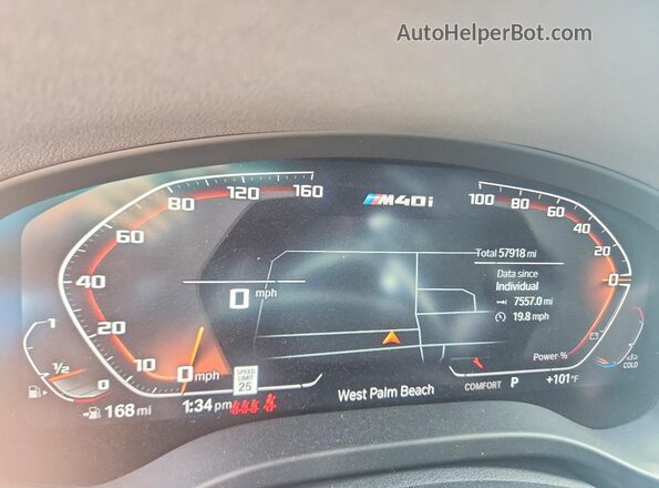 5UX83DP00N9J43247 2022 BMW X3 Black Սարքավորումների վահանակի տեսք