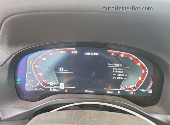 5UX83DP02P9P97377 2023 BMW X3 Gray Instrument cluster view