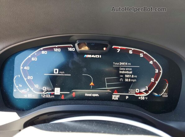 5UX83DP08N9J90896 2022 BMW X3 Blue Widok zestawu wskaźników