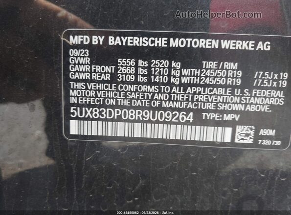 5UX83DP08R9U09264 2024 BMW X3 Gray Вид підкапотного простору