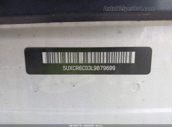 5UXCR6C03L9B79699 2020 BMW X5 White 