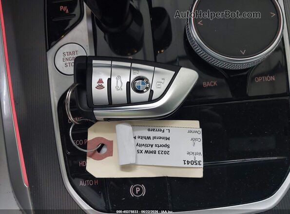 5UXCR6C03P9P26568 2023 BMW X5 White წინა პანელის ხედი