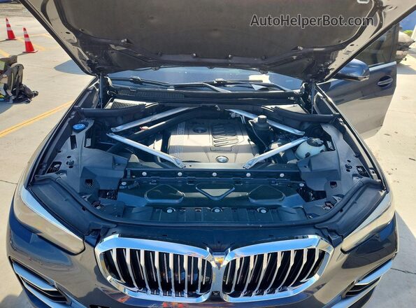 5UXCR6C05L9B09296 2020 BMW X5 Gray Engine compartment view