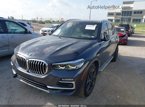 5UXCR6C56KLL11848 2019 BMW X5 Blue Առջևի ձախ երեք քառորդ տեսարան