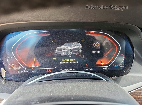 5UXCR6C5XKLL53648 2019 BMW X5 Серый Вид щитка приборов