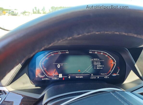5UXCW2C07M9H31532 2021 BMW X7 Black Instrument cluster view