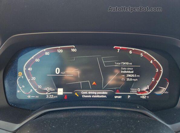 5UXCW2C08L9B58977 2020 BMW X7 Black Instrument cluster view