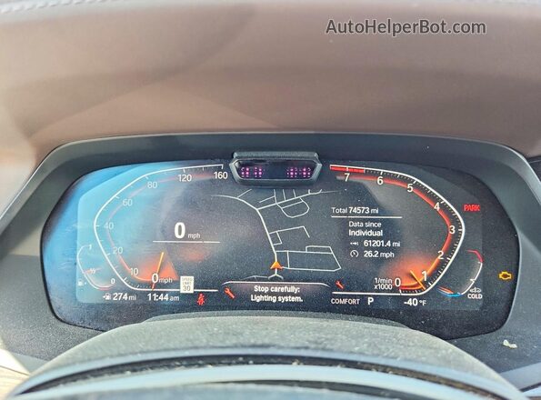 5UXCW2C50KLB44195 2019 BMW X7 Black Вид щитка приладів