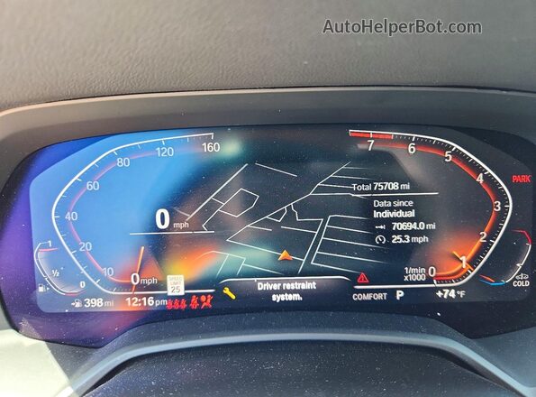 5UXCW2C51KL088426 2019 BMW X7 White ხელსაწყოთა პანელის ხედი