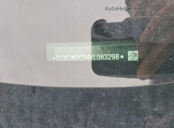 5UXCW2C54KL083298 2019 BMW X7 White VIN կոդի պիտակի տեսք