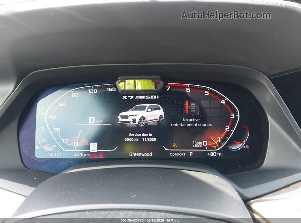 5UXCX6C02L9C38182 2020 BMW X7 White Vista de los asientos traseros