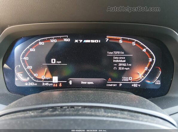5UXCX6C04L9C03529 2020 BMW X7 Black უკანა სავარძლების ხედი