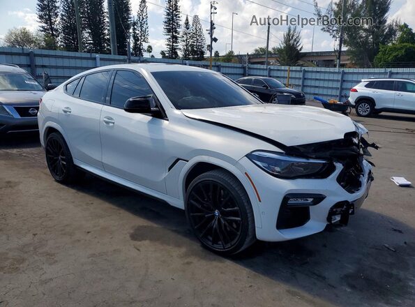 5UXCY4C01M9F28237 2021 BMW X6 White Delantero derecho