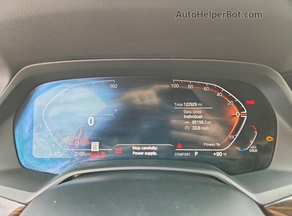 5UXCY4C07M9D83172 2021 BMW X6 Green Vista del cuadro de instrumentos