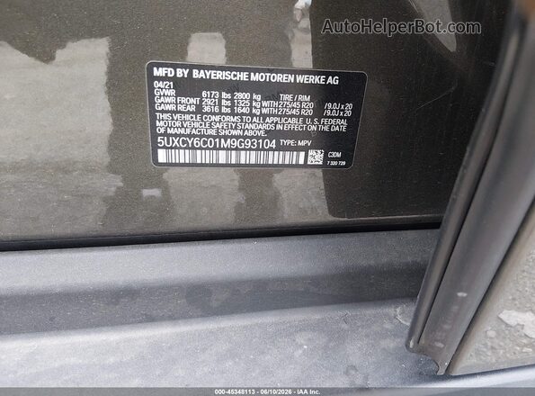 5UXCY6C01M9G93104 2021 BMW X6 Brown Engine compartment view