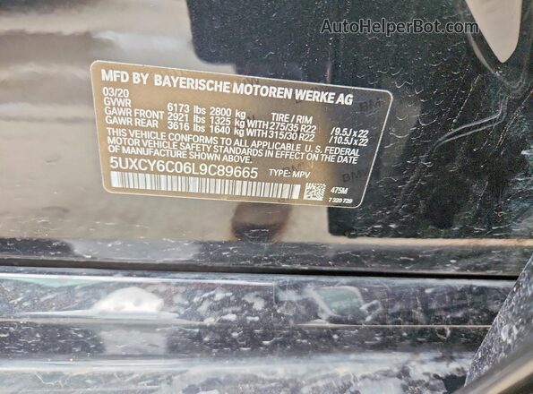 5UXCY6C06L9C89665 2020 BMW X6 Black Շարժիչի բաժամունքի տեսք