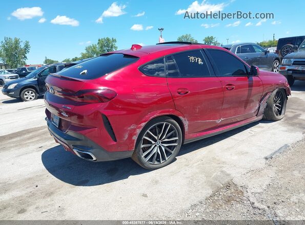 5UXCY6C06M9E36343 2021 BMW X6 Red Rear right