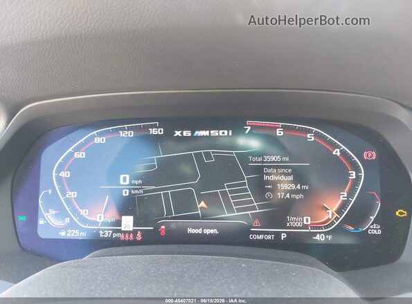5UXCY8C02M9D74144 2021 BMW X6 White უკანა სავარძლების ხედი