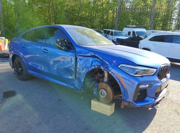 5UXCY8C07L9B19603 2020 BMW X6 Blue Առջևի աջ
