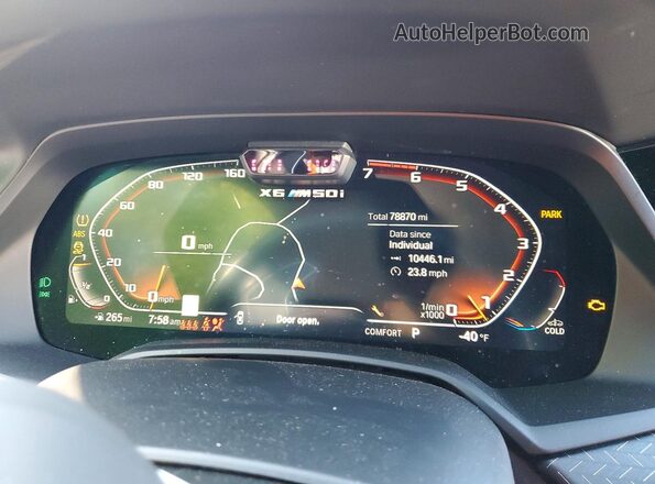 5UXCY8C07L9B19603 2020 BMW X6 Blue Սարքավորումների վահանակի տեսք