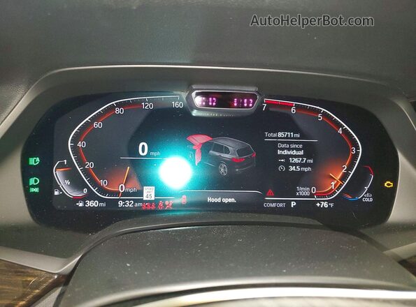 5UXJU2C56KLN64800 2019 BMW X5 Blue Вид щитка приладів